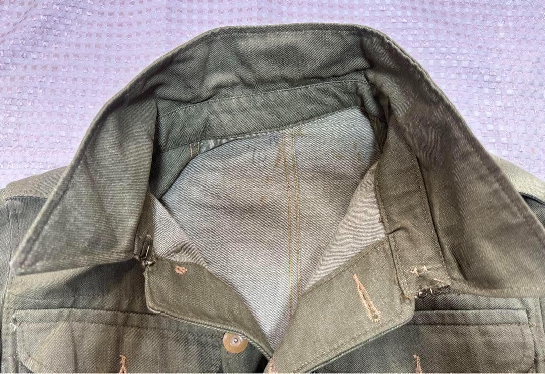 イギリス軍 実物 グリーンデニムジャケット