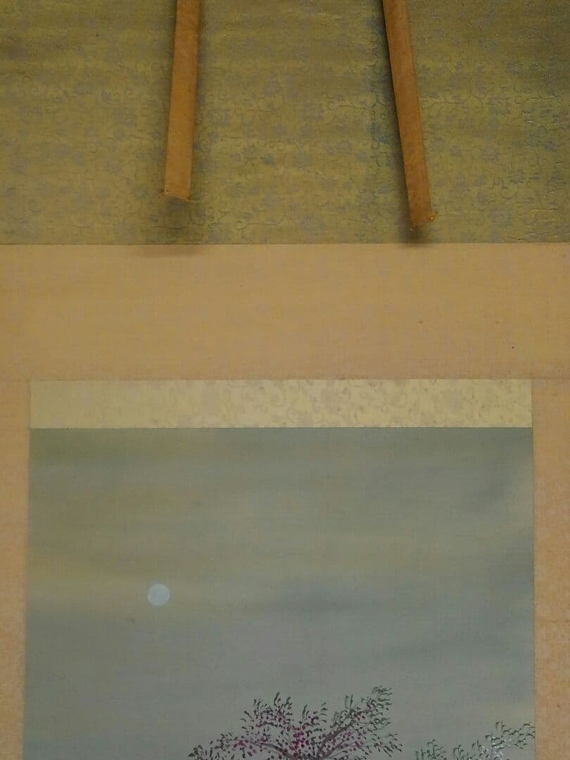 ♥中国製　掛軸　【春夜桃季園】　掛け軸