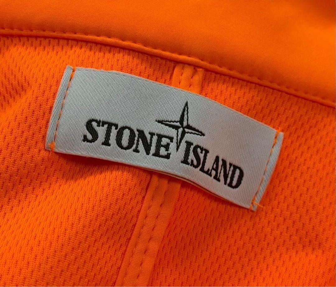 ストーンアイランド ソフトシェル ジップアップパーカー 蛍光オレンジ M