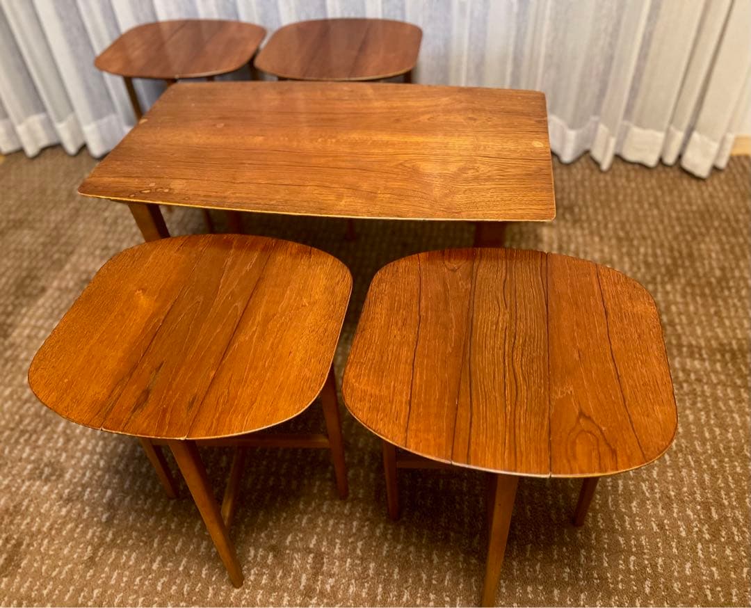 ふなこ　ヴィンテージ テーブルセット 4人掛　収納　４脚セット 北欧