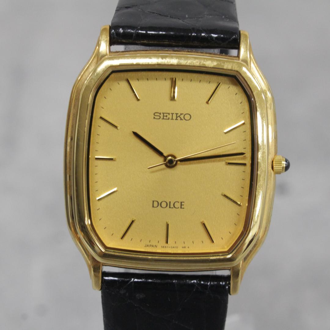 ▲SEIKOセイコー ドルチェ ゴールド レクタンギュラー 5E31-5A10
