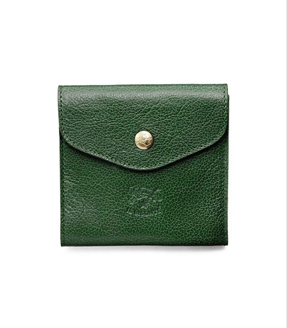 新品未使用　IL BISONTE グリーン 二つ折り財布