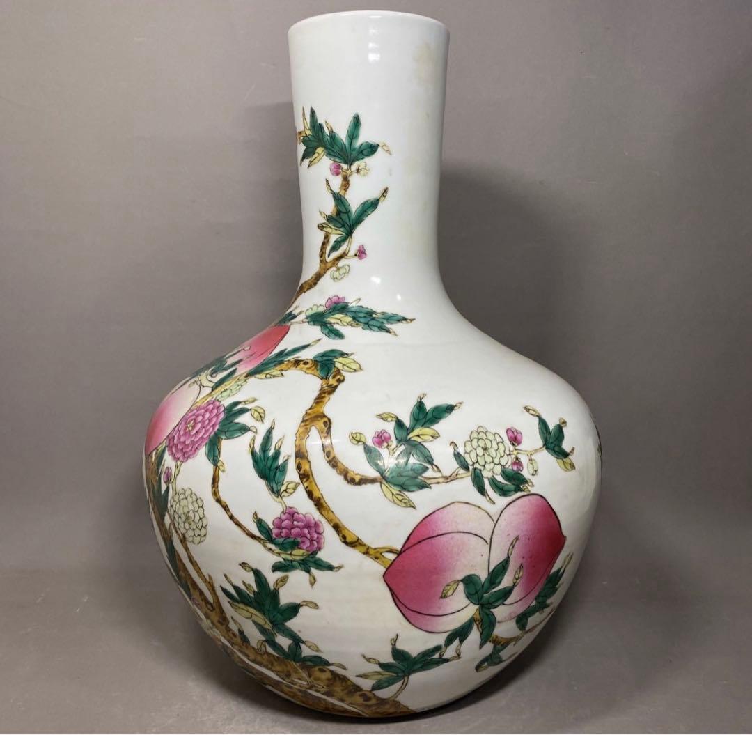 中国　景德鎮　大清乾隆年製　古玩　粉彩　花瓶　花器　サイズ 53㎝