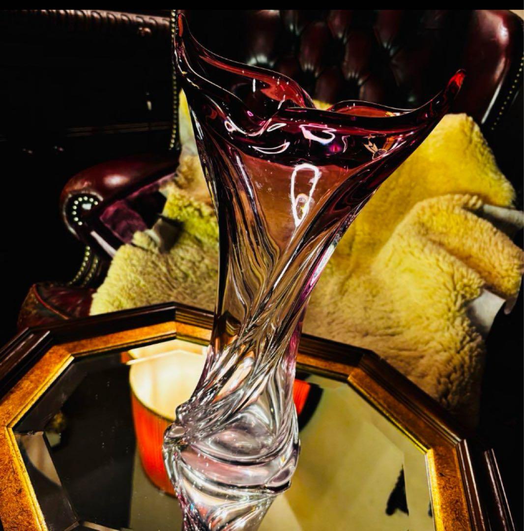 湯布院アンティーク イタリア 重厚ベネチアンガラス フラワースタンド 花瓶