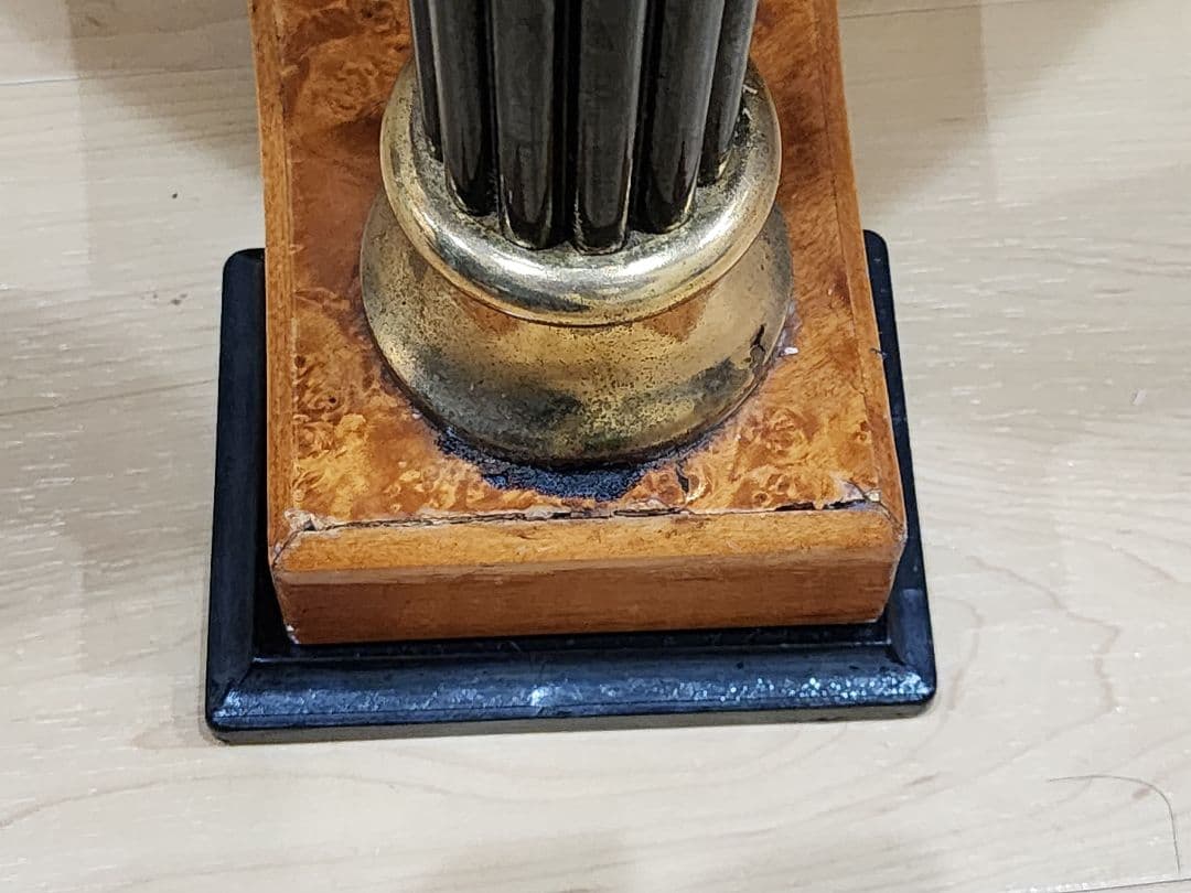 イタリア製最高級サイドテーブル　バーズアイメープル　大理石　40万円　引取限定