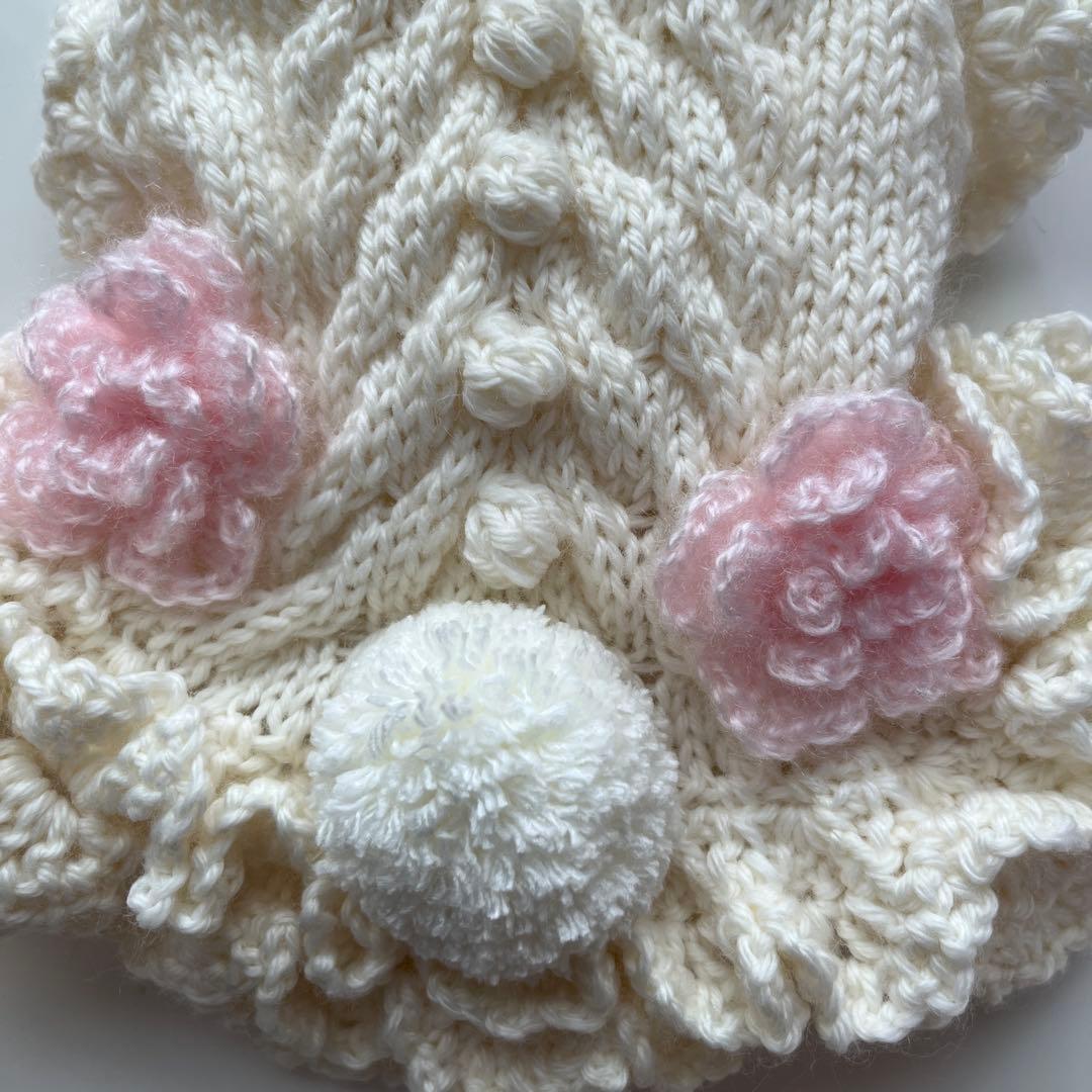 小型犬用手編み服　M ILK