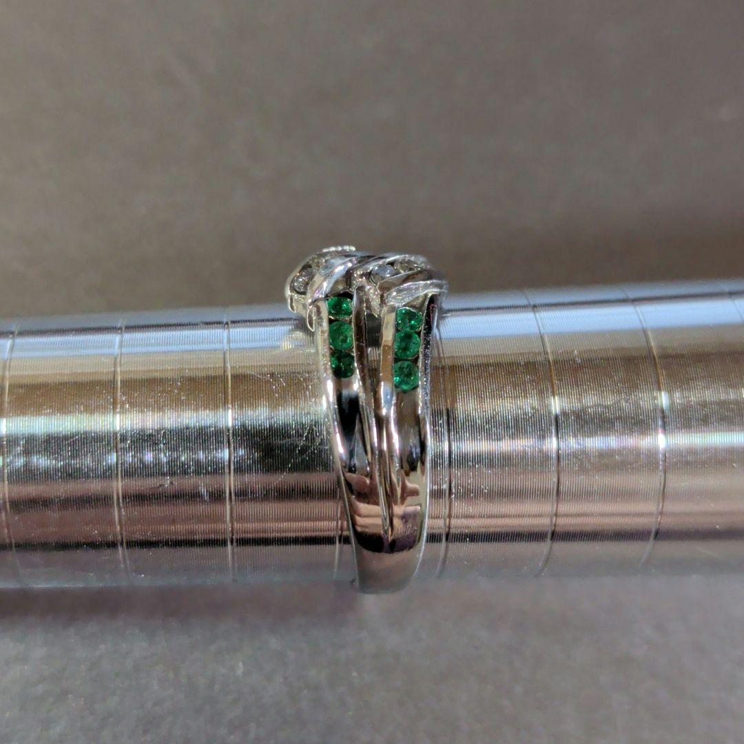 リング　Pt900　エメラルド計0.25ctダイヤモンド計0.12ct4.87g