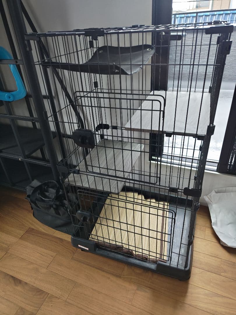 アイリスオーヤマ 2段キャットケージ グレー