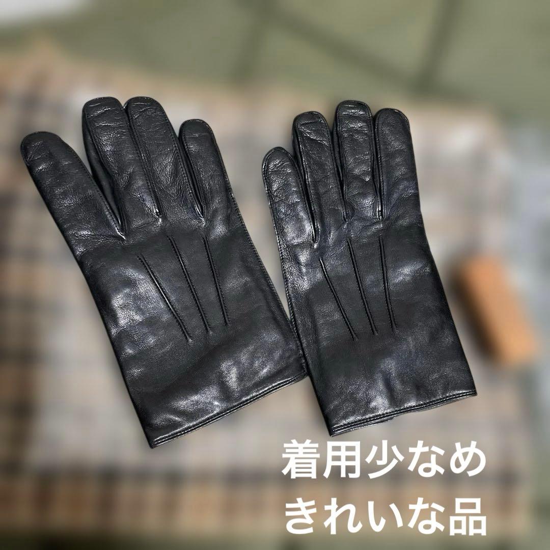 【未使用近い】新品艶感そのまま/COACH本革レザー防寒手袋Ｍメンズ