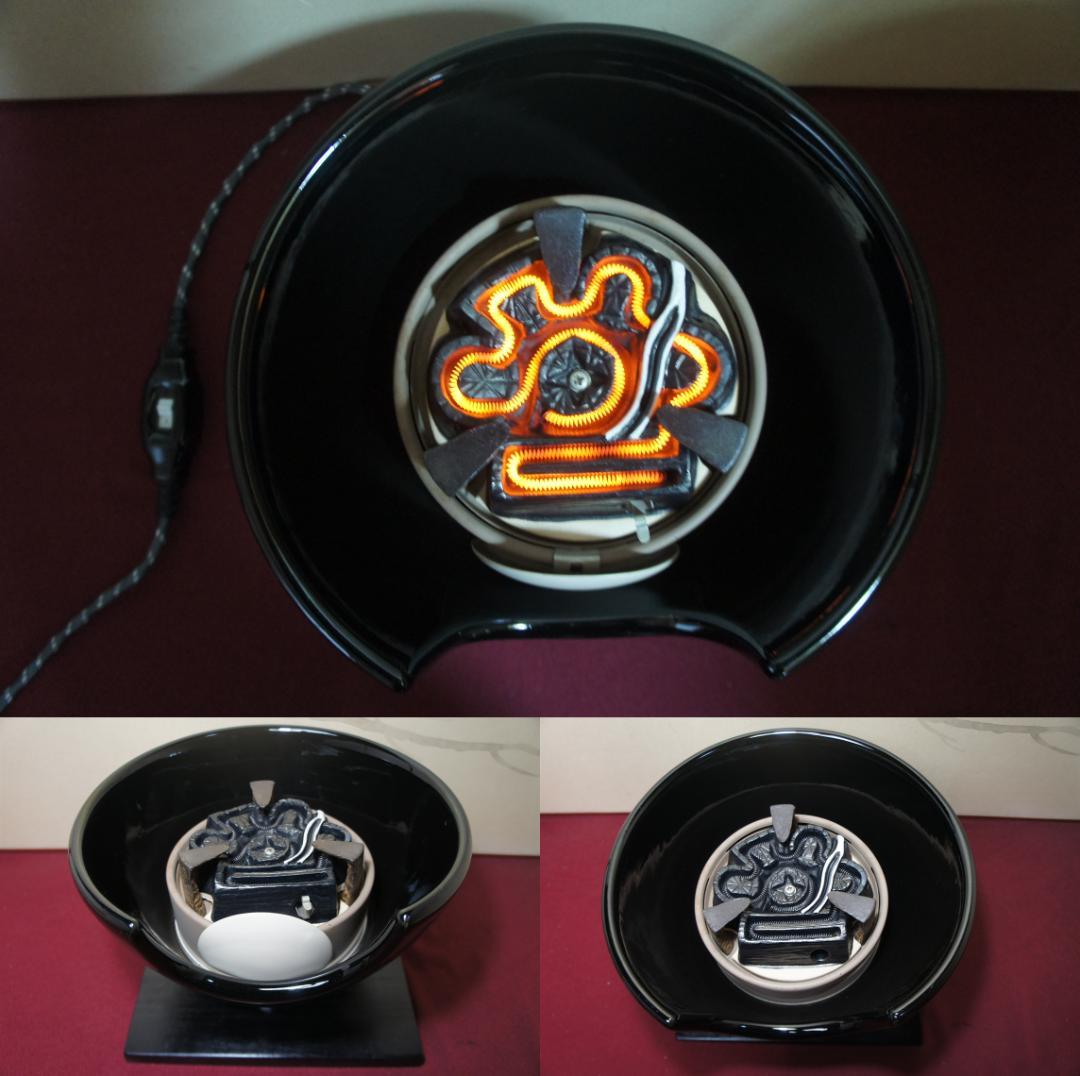 ☆ 創巧野々田 真塗風炉(紅鉢型)電熱器 在銘霰地紋棗釜 他フルセット送料込み