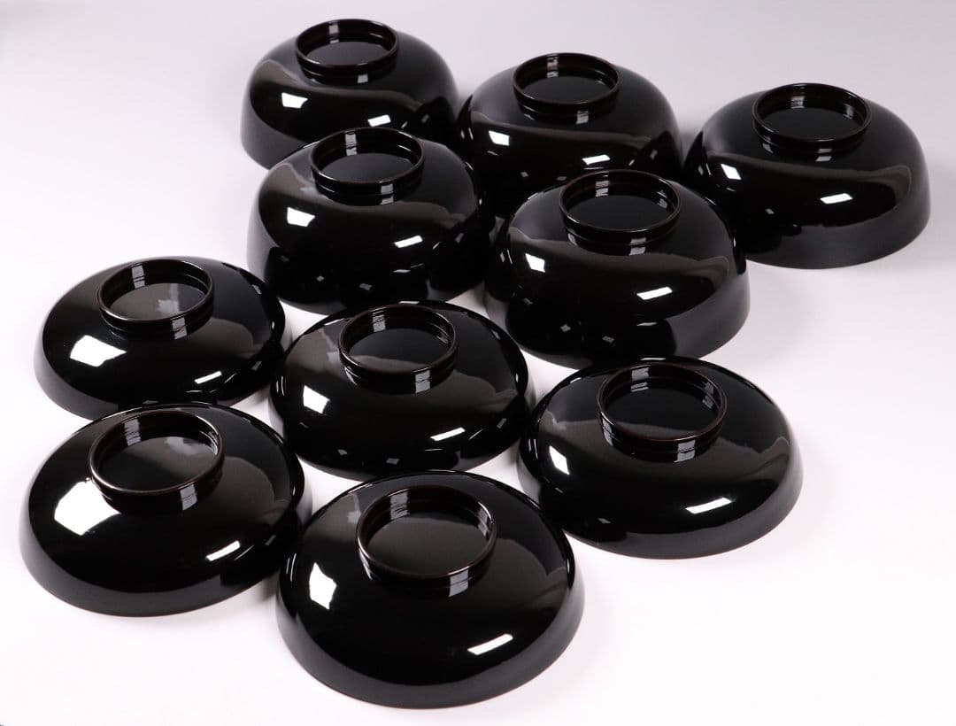 CL37 輪島塗 諫鼓鶏金蒔絵 黒塗椀 五客 木製漆器 鶏 太鼓 草花