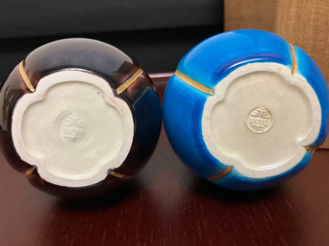 永楽善五郎　交趾瓢酒瓶一対