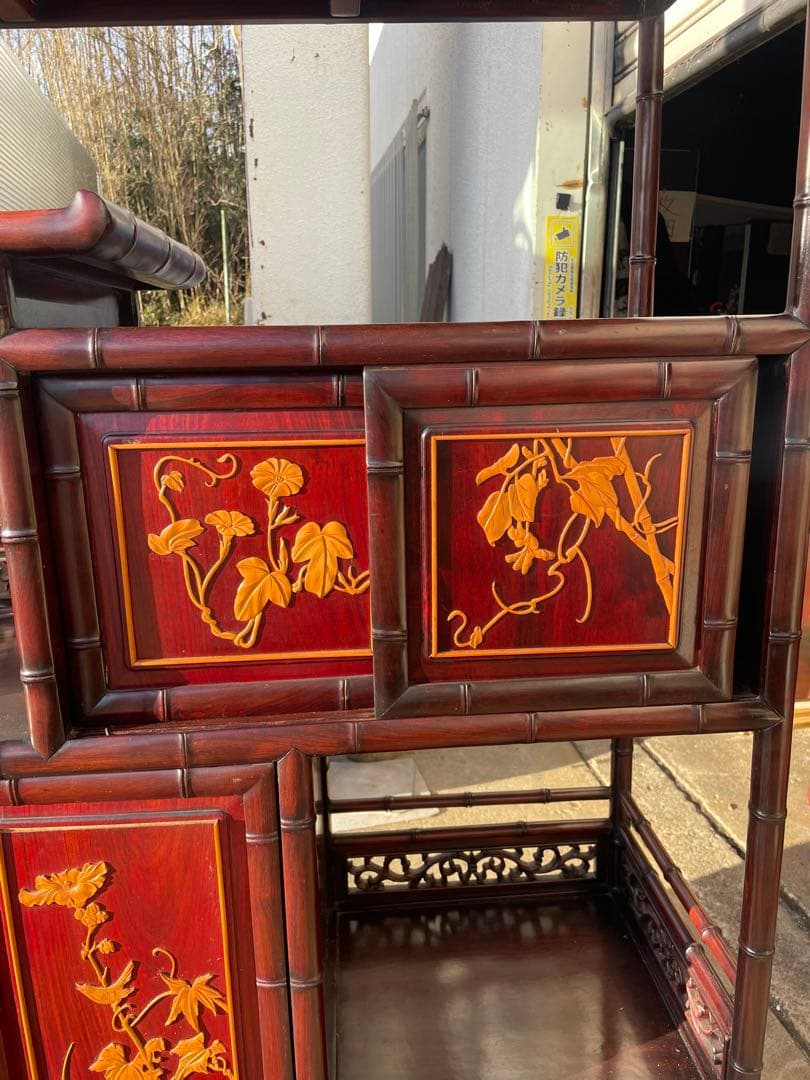 【高級】唐木　茶棚　中国家具　アンティーク　収納　茶箪笥