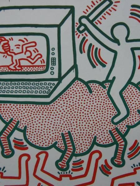 Keith Haring、No.38、希少画集画、新品額装付、状態良好