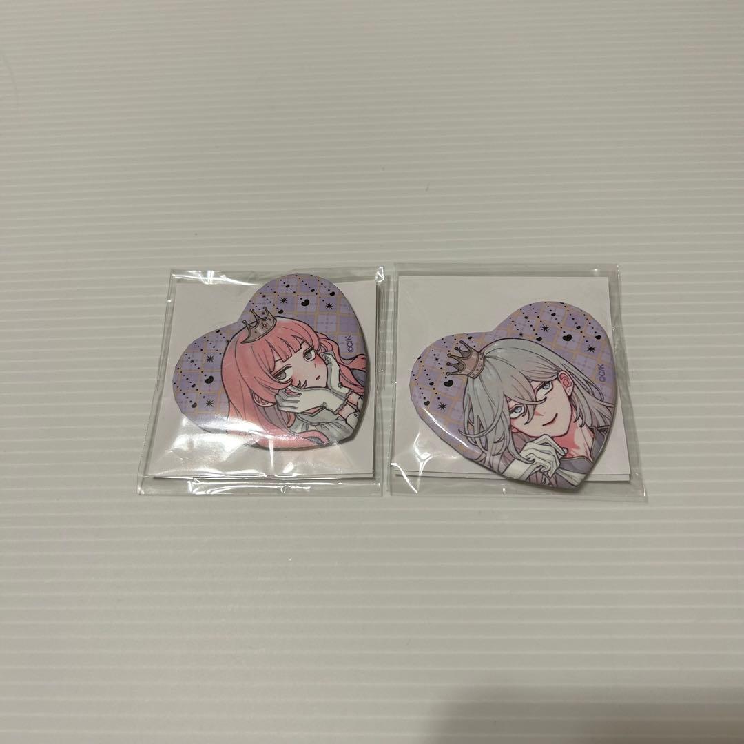 恋せよまやかし天使ども　ハート缶バッジ　くじ　むらさき