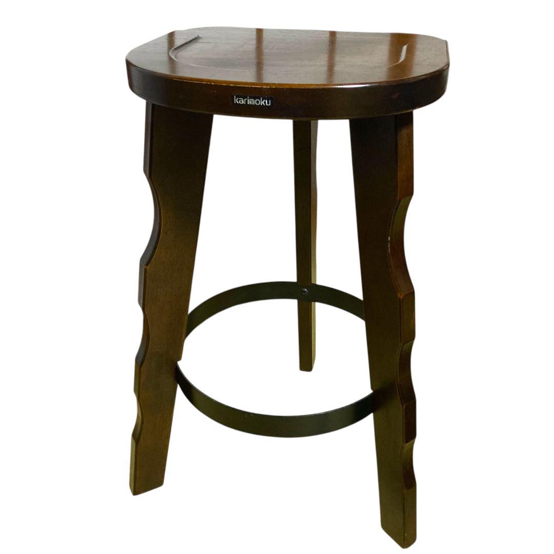 ①【ヴィンテージ】カリモク ルスティック ハイチェア バースツール スツール