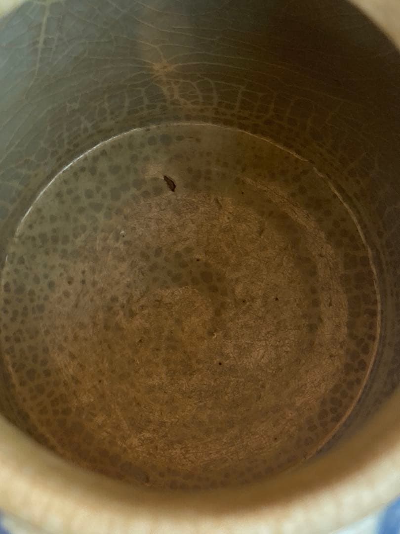 古染付龍獅子紋壷 明時代 中国古陶磁 花瓶