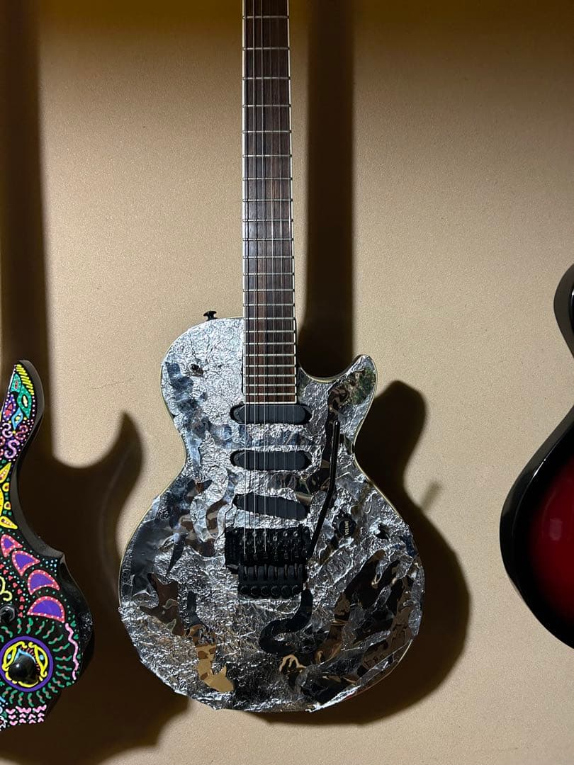 エレキギター シルバー カモフラージュ 6弦
