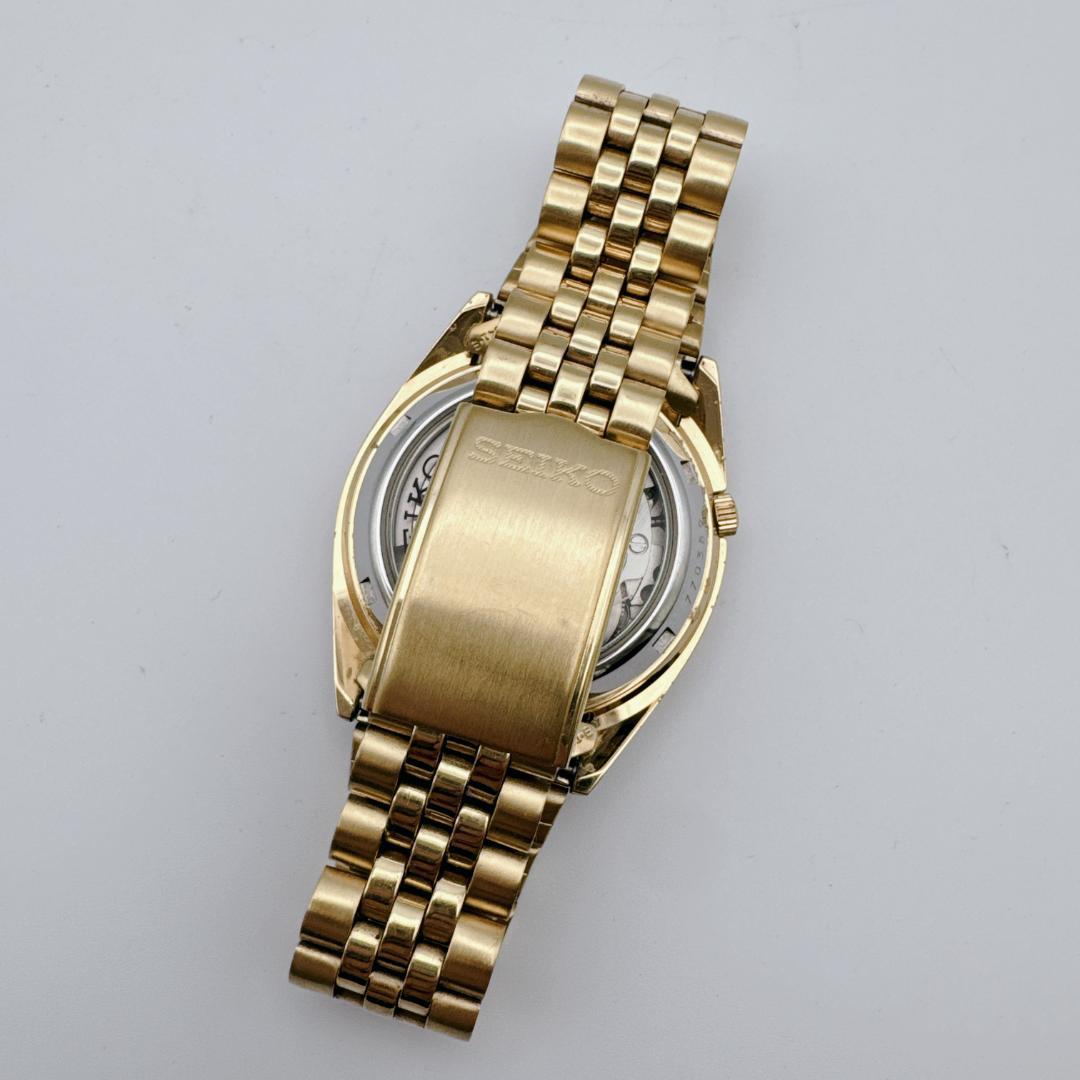 【美品】 SEIKO5 7S26-0500 ゴールド　裏スケ　自動巻　デイデイト
