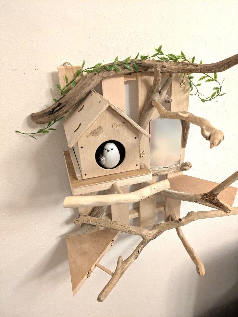 バードアスレチック　流木　壁掛け 止まり木 36バードトイ　バードジム