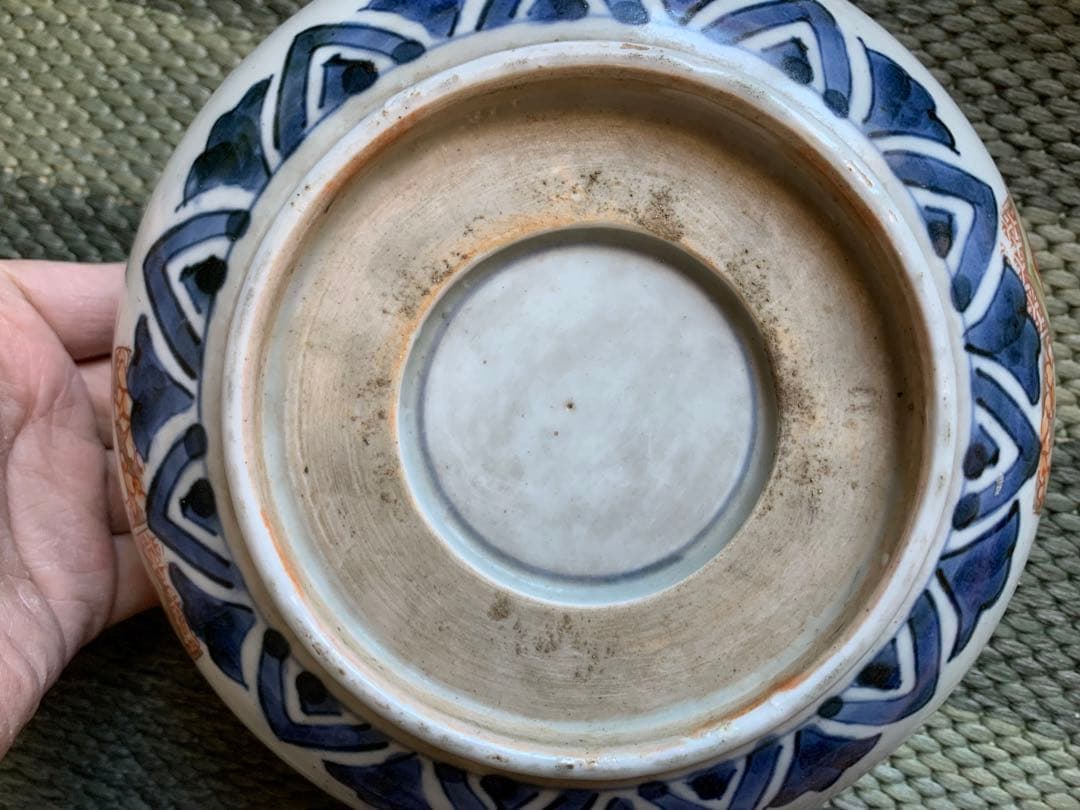 古伊萬里 色絵金彩花鳥蝴蝶紋鉢 古美術品