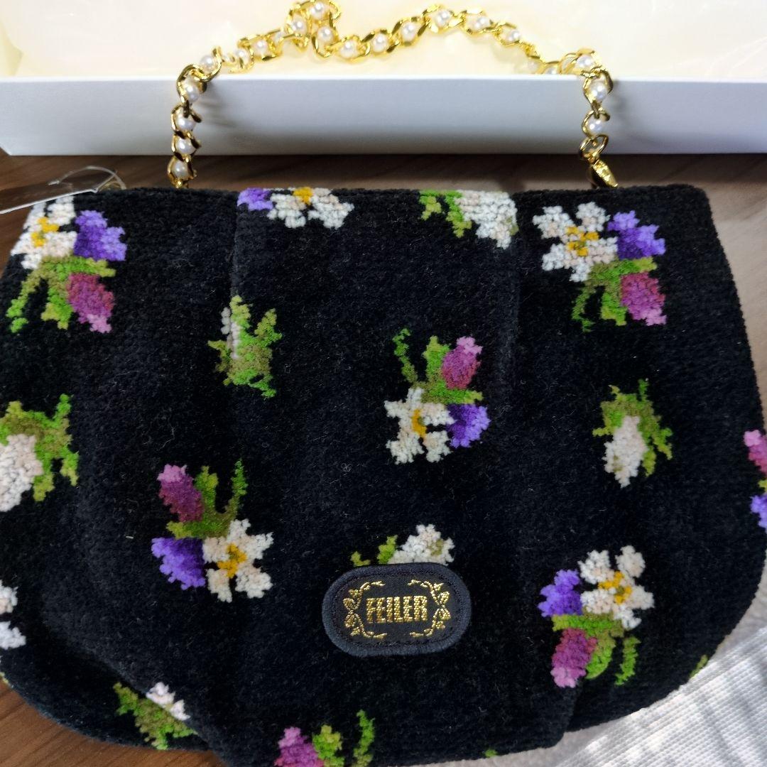 FEILER 花柄刺繍 パーティーバッグ