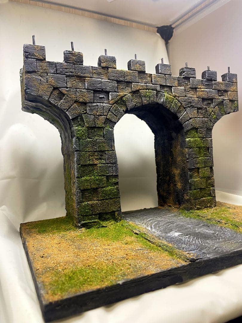 ジオラマベース　251205 アーチ型石造りの橋 模型 Diorama