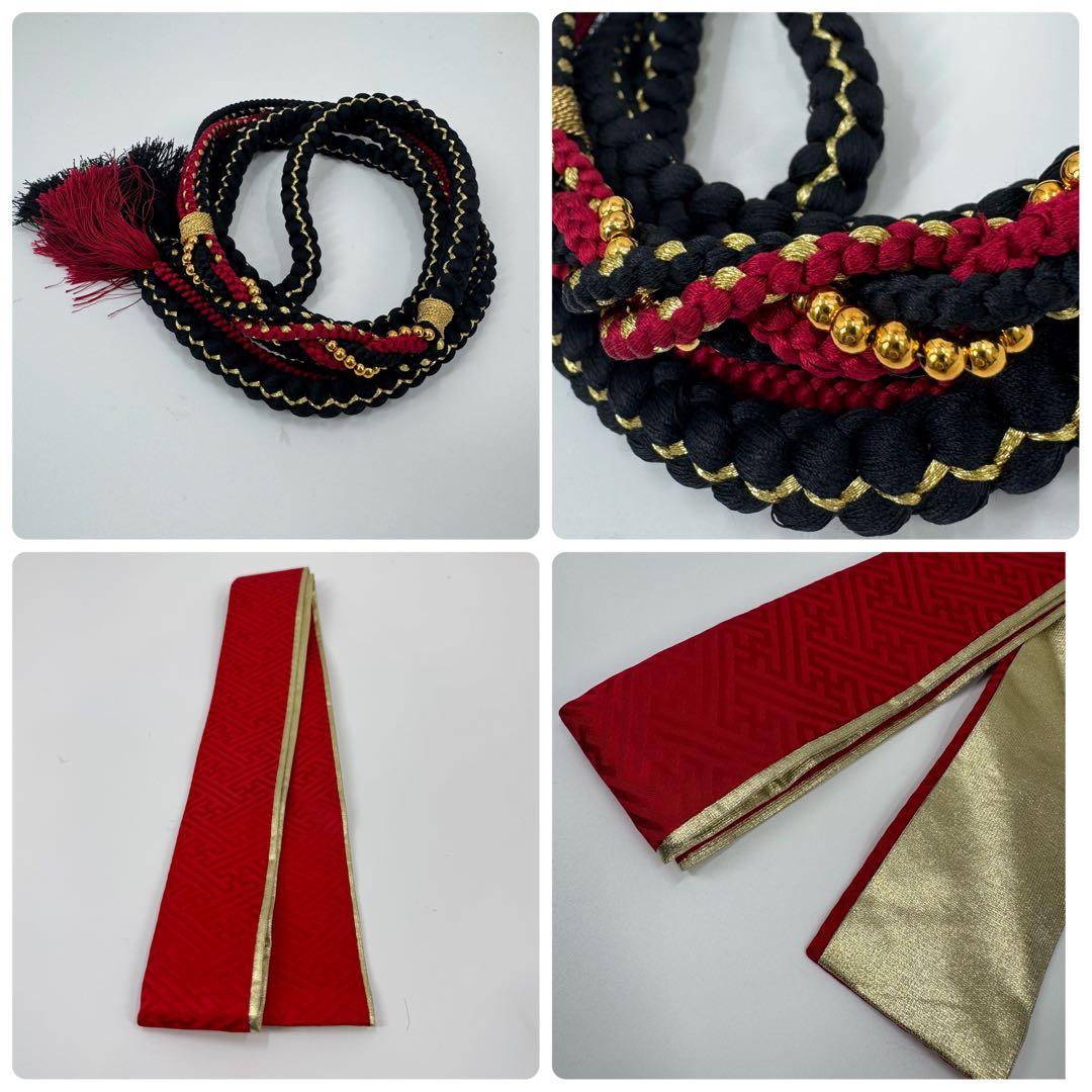 振袖豪華11点フルセット　赤系　金彩　刺繍　成人式　お正月　結婚式　いしげ