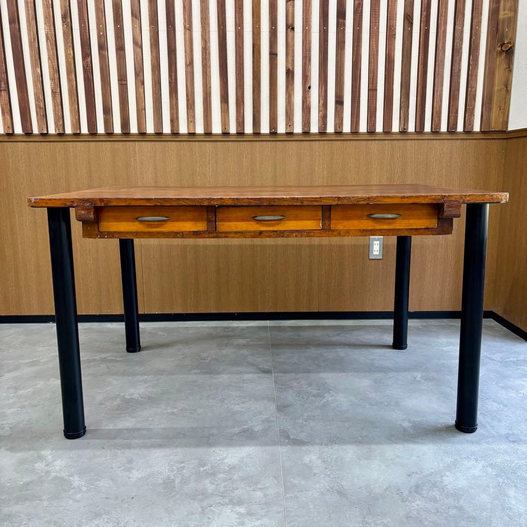 【リメイク】 ビンテージ ワークテーブル／ダイニングテーブル