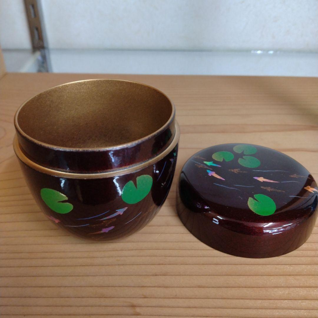 茶道具　期間限定特価　メダカ蒔絵中棗　内梨子地　新品