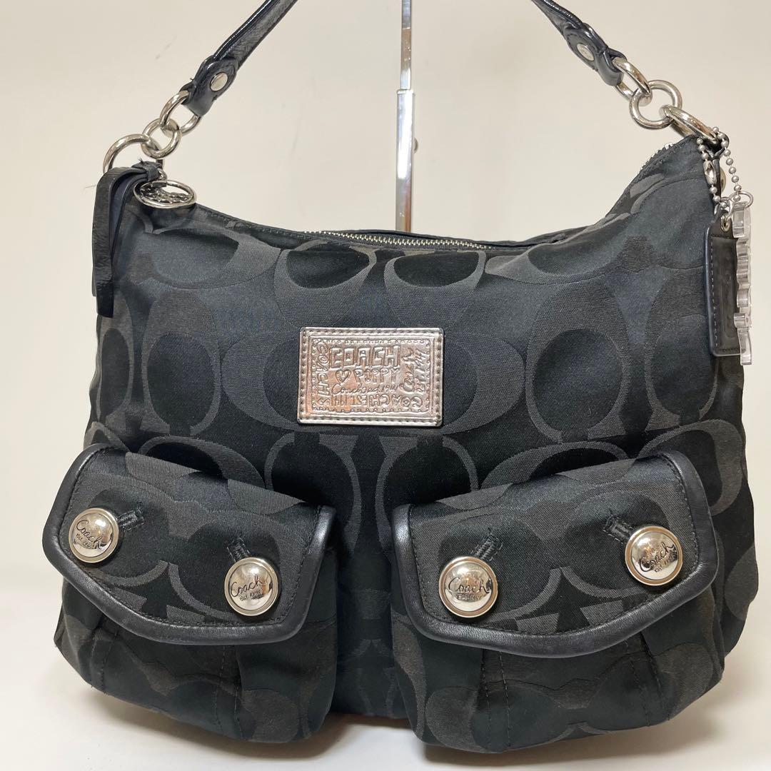 美品✨COACH ショルダーバッグ poppy 2way 大容量 黒 y2k