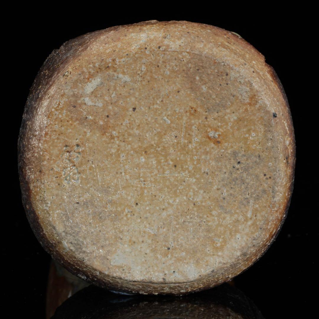 【三浦竹軒】 倣古伊賀窯 耳付花瓶 花入 花器 共箱付 在銘 古美術品 骨董品