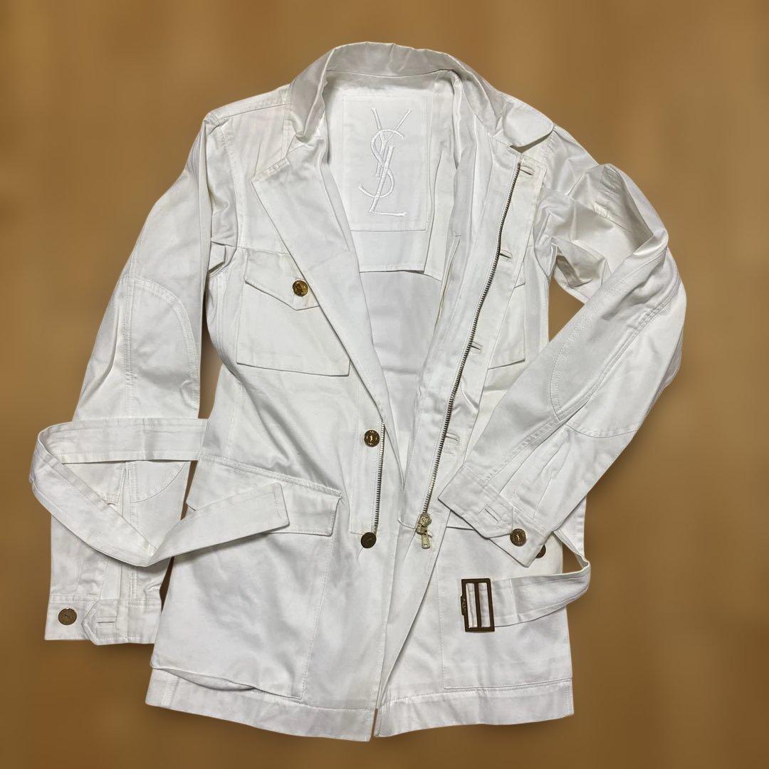 イヴサンローラン　リヴゴーシュ　サファリジャケット　コットン　サイズ46