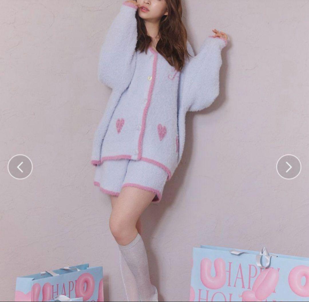 gelato pique/ジェラートピケ/ラメフェザーカーディガンとハーフパンツ