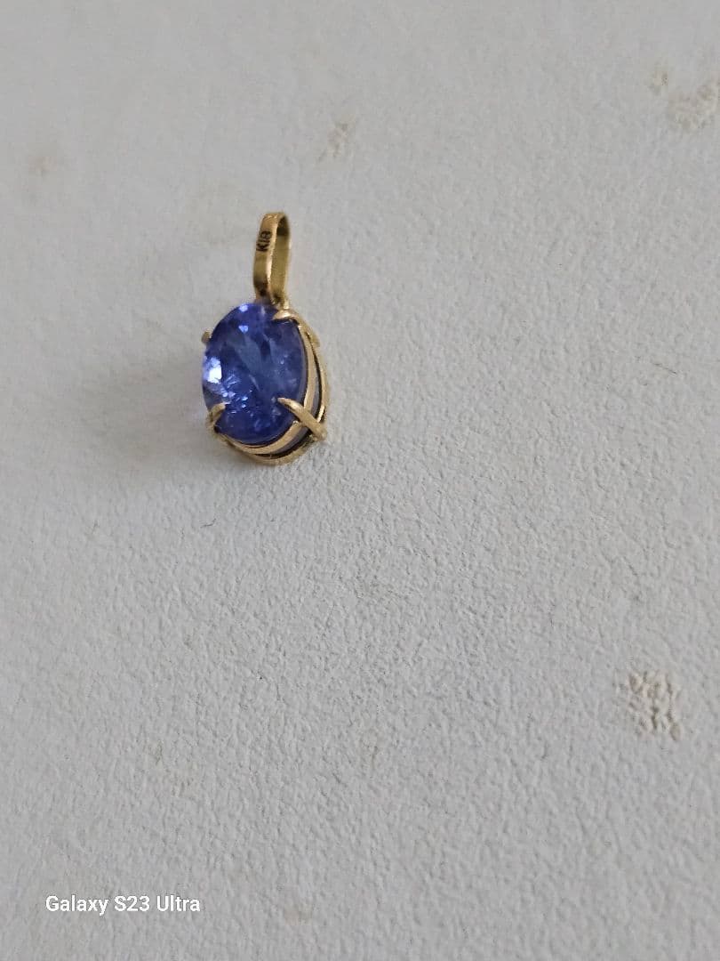 K１８タンザナイト５x７二段腰枠ペンダント