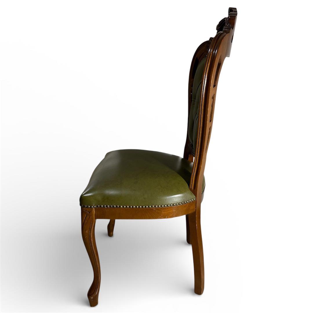 イタリアン ヴィンテージ調 ダイニングチェア レザー 猫脚 NO.3