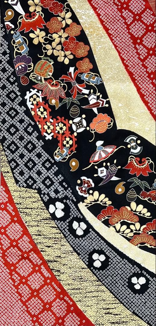 豪華　振り袖　フルセット　別誂長襦袢　成人式　金彩　宝づくし　刺繍　絞り　647