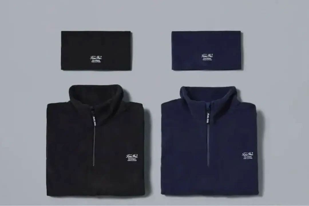 Timc inc Fleece Navy ハーフジップフリース
