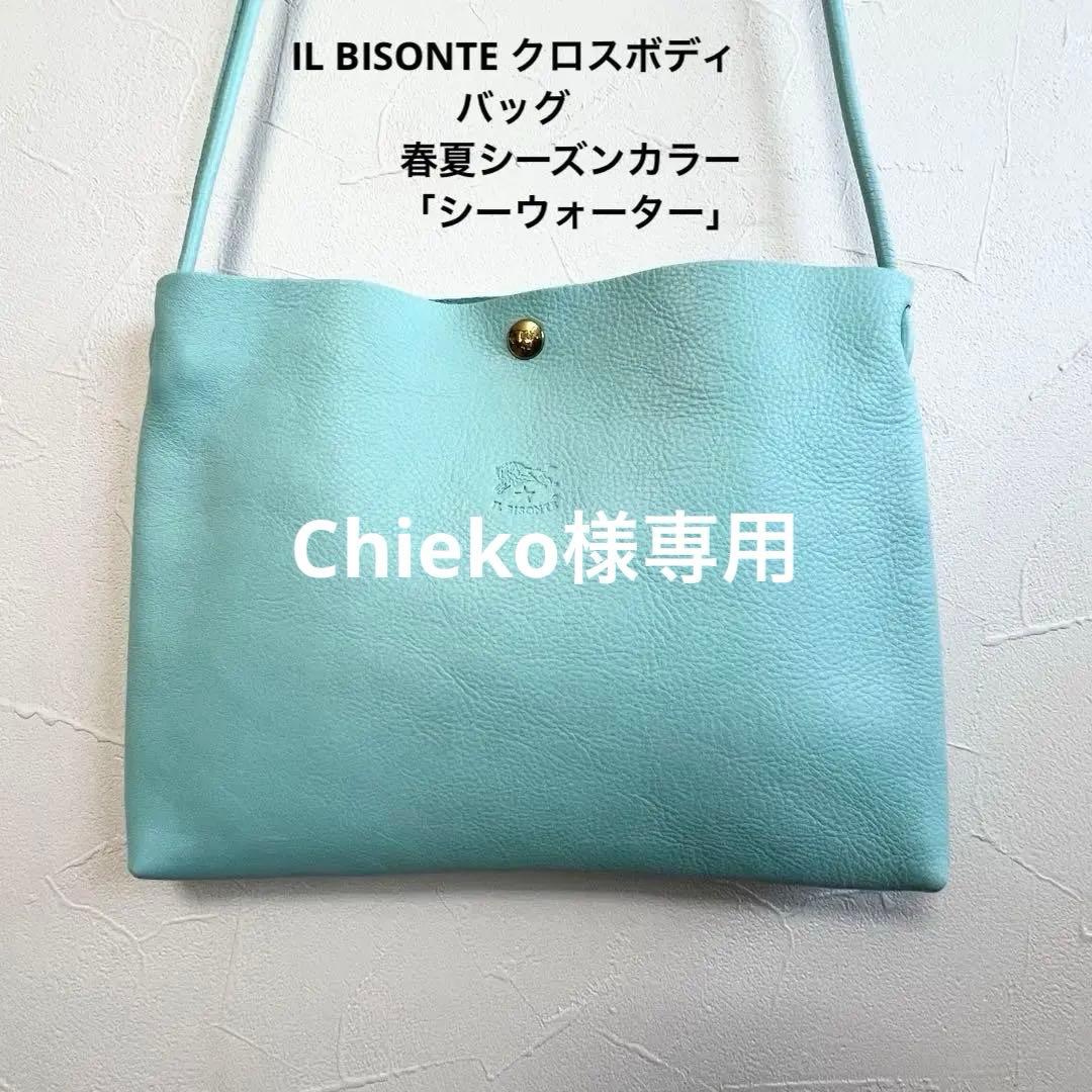 イルビゾンテ 本革クロスボディバック　限定カラー シーウォーター