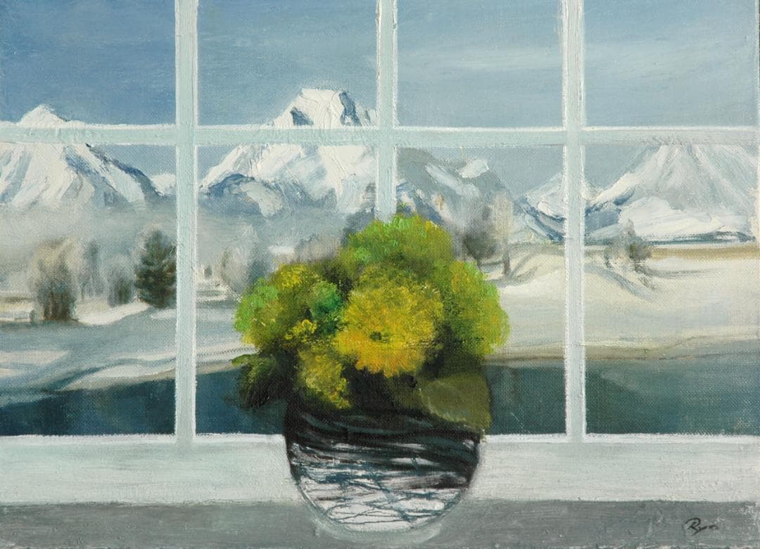 油絵 菅家令子 絵 絵画 インテリア 額付(銀) 油絵 F4-070602 花