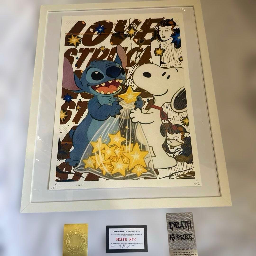 DEATH NYC 現代アートポスター　世界100枚限定　スヌーピー　スティッチ