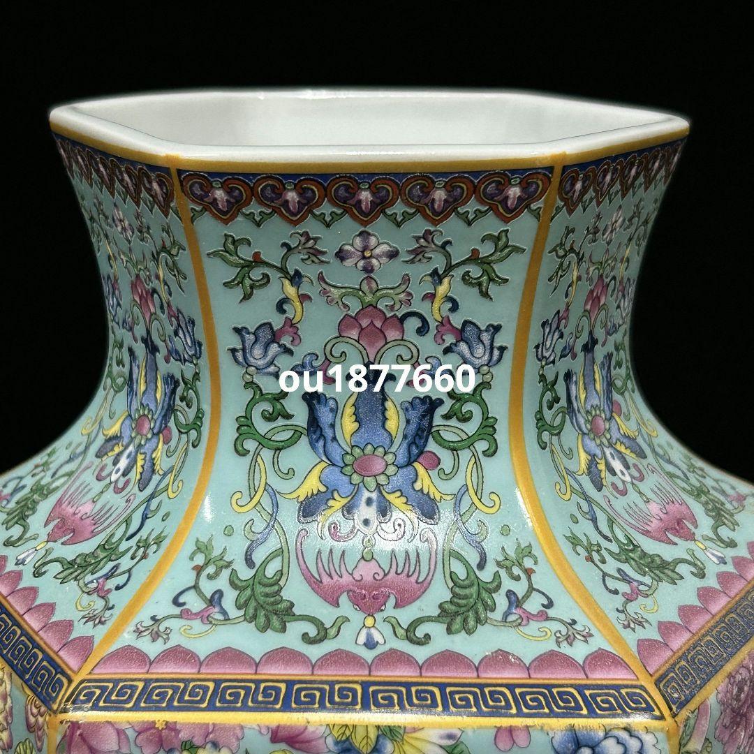 梅蘭竹菊六方瓶 景徳鎮 陶磁器 装飾品 現代工芸品 美術品 置物