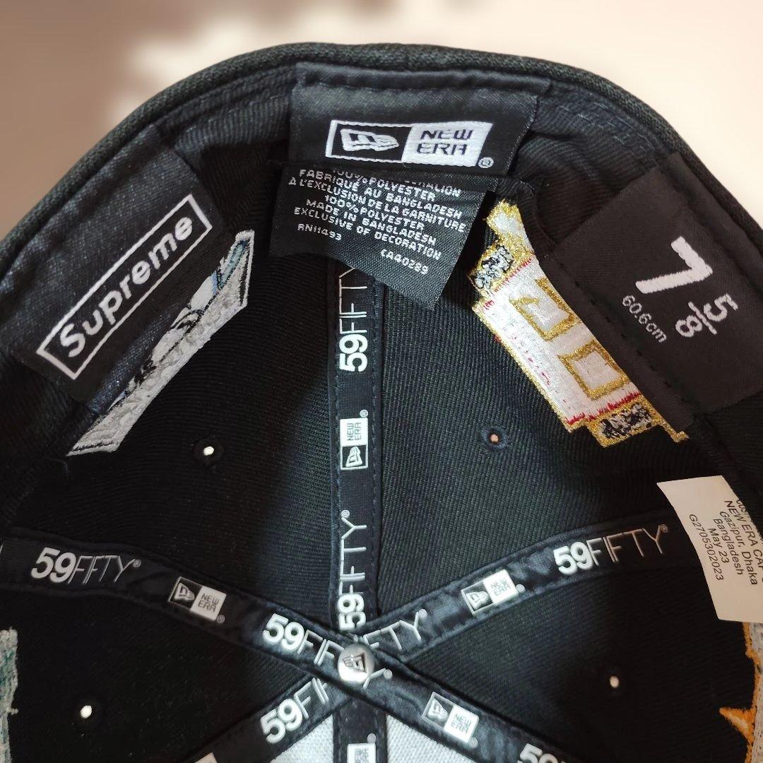 Supreme☆黒 キャップ 60.6cm 7 5/8