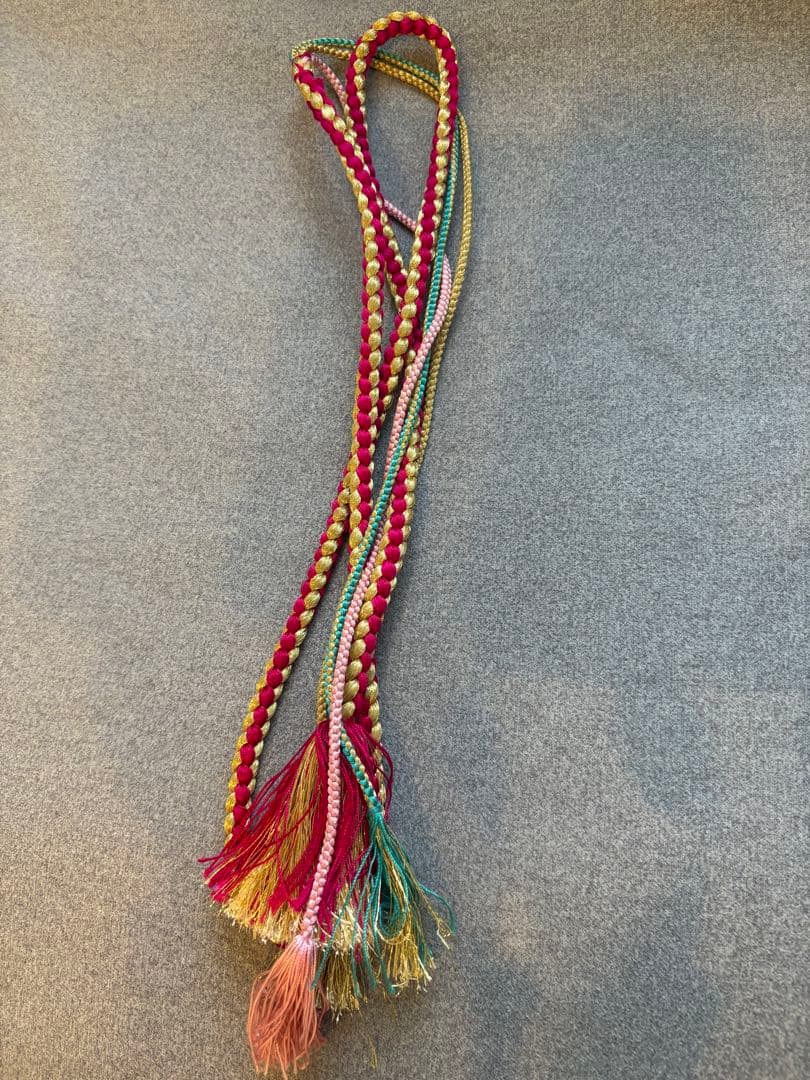 【美品　総絞り】7歳向け・正絹・総絞りのお着物セット　七五三　クリーニング済