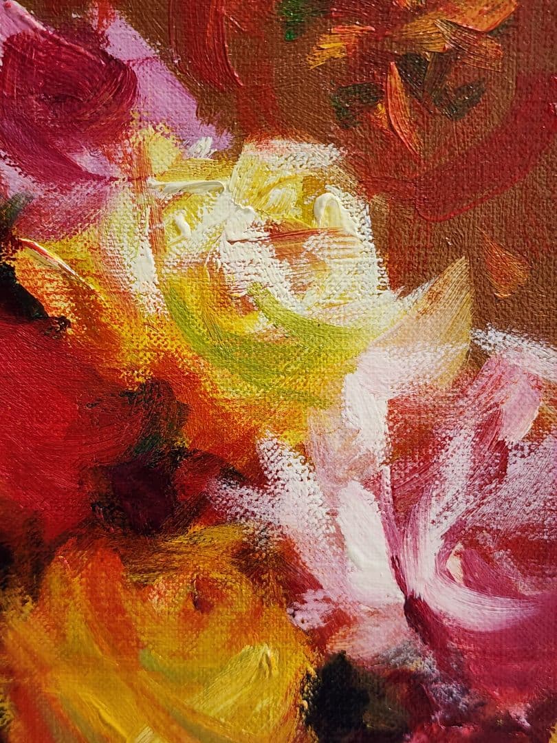 yoshipresson 山本彪一　薔薇　キャンバスに油彩　F4号　額装