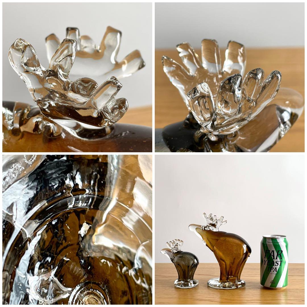 北欧ビンテージ Bianco Blu ガラス製 トナカイ セット 置物 オブジェ