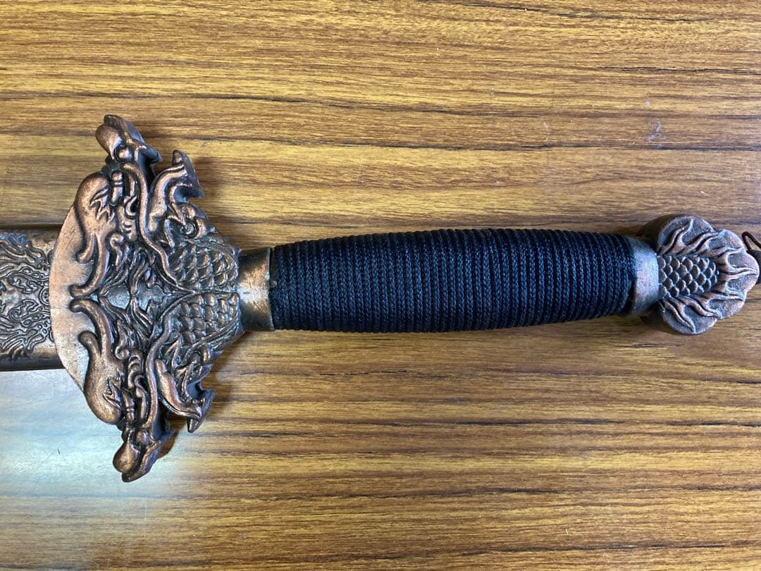 中国 剣 模造刀 鞘付き 全長約98cm 刃渡り約69㎝ 太極剣 昭和レトロ