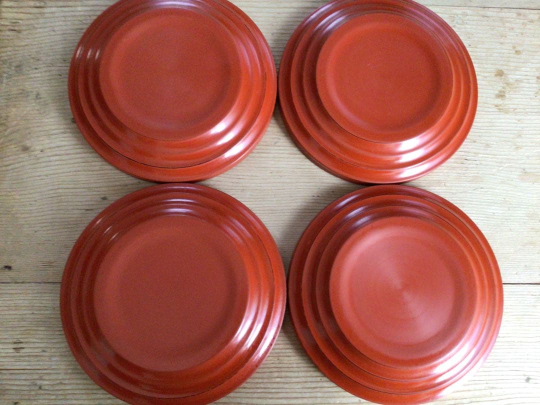 ⭕️⭕️【新品未使用品】越前塗 山中塗 会津塗茶托 漆器 平皿4枚セット⭕️⭕️