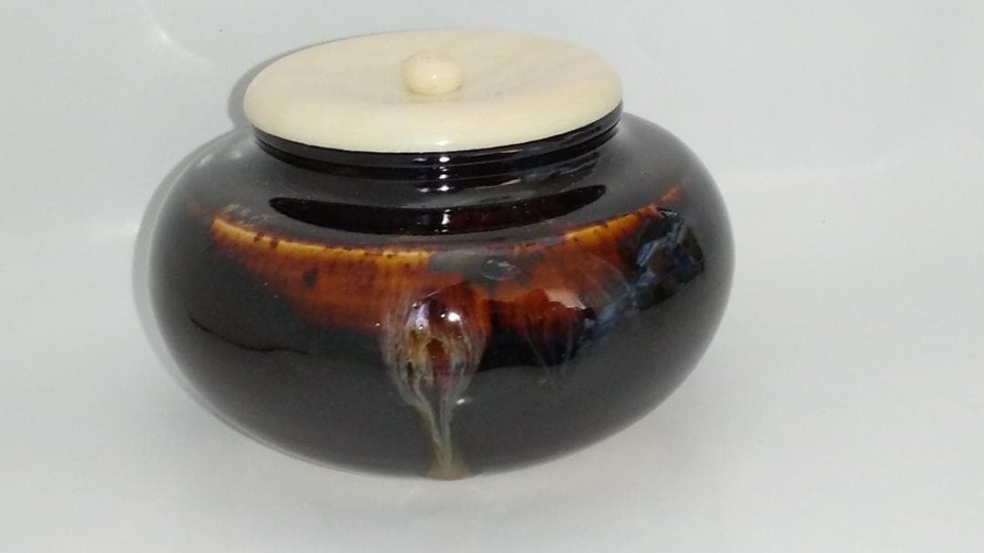 桶谷定一 大海茶入 仕覆 亀甲龍紋緞子 茶道具 共箱 茶入 新品 未使用 保管品