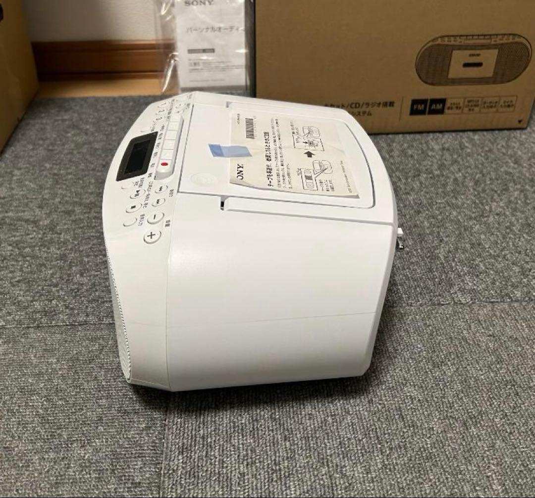 SONY ホワイト ラジカセ CDラジオカセットCFD-S51